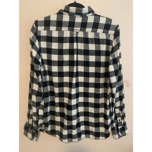 Denim & Flower Ricky Singh Men's Flannel Buffallo Black & White Size M - Picture 3 of 7